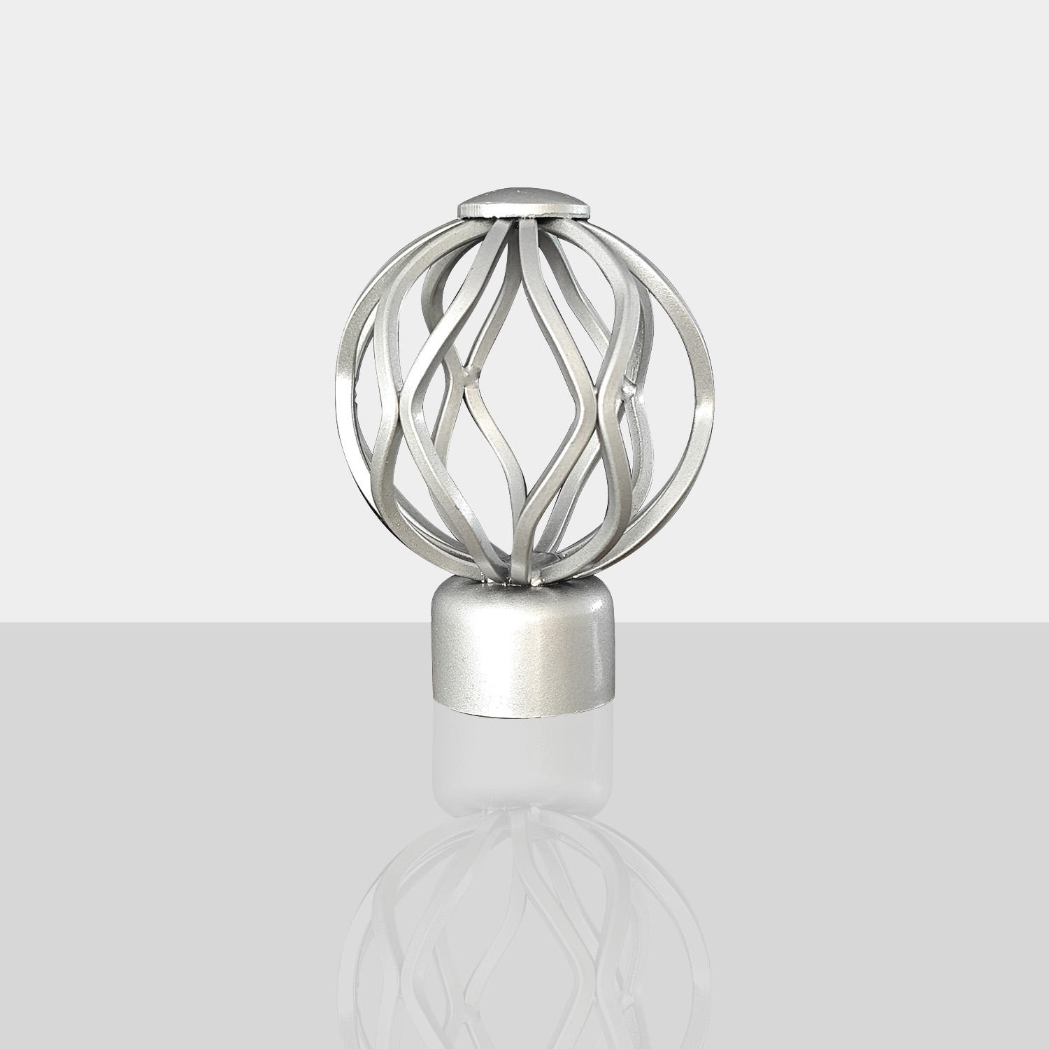 Customized Modern Design Silver Painting Carved Metal Curtain Rod Pole Set Drapery Rod with Tracks Accessories