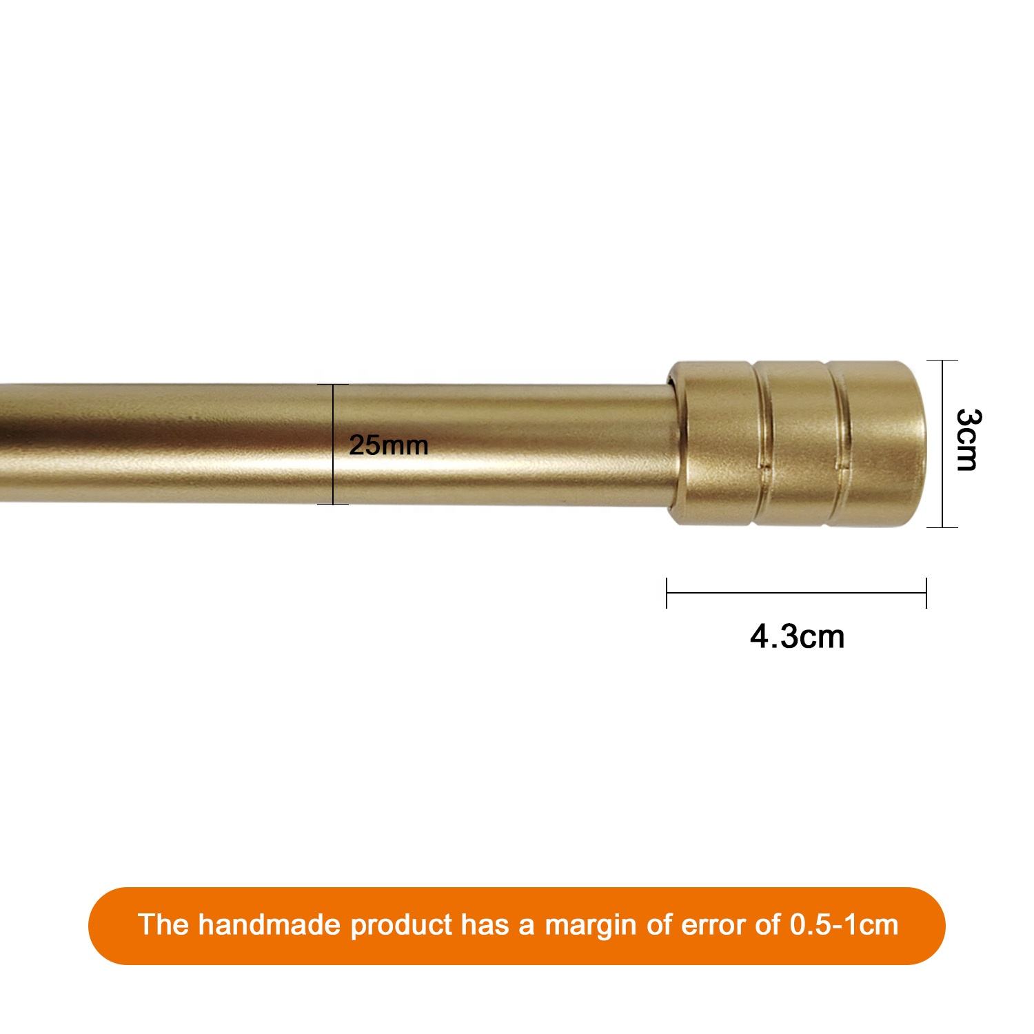 High Quality 28mm Modern Design Metal Curtain Rod Accessories Set with Electroplated Iron Finials