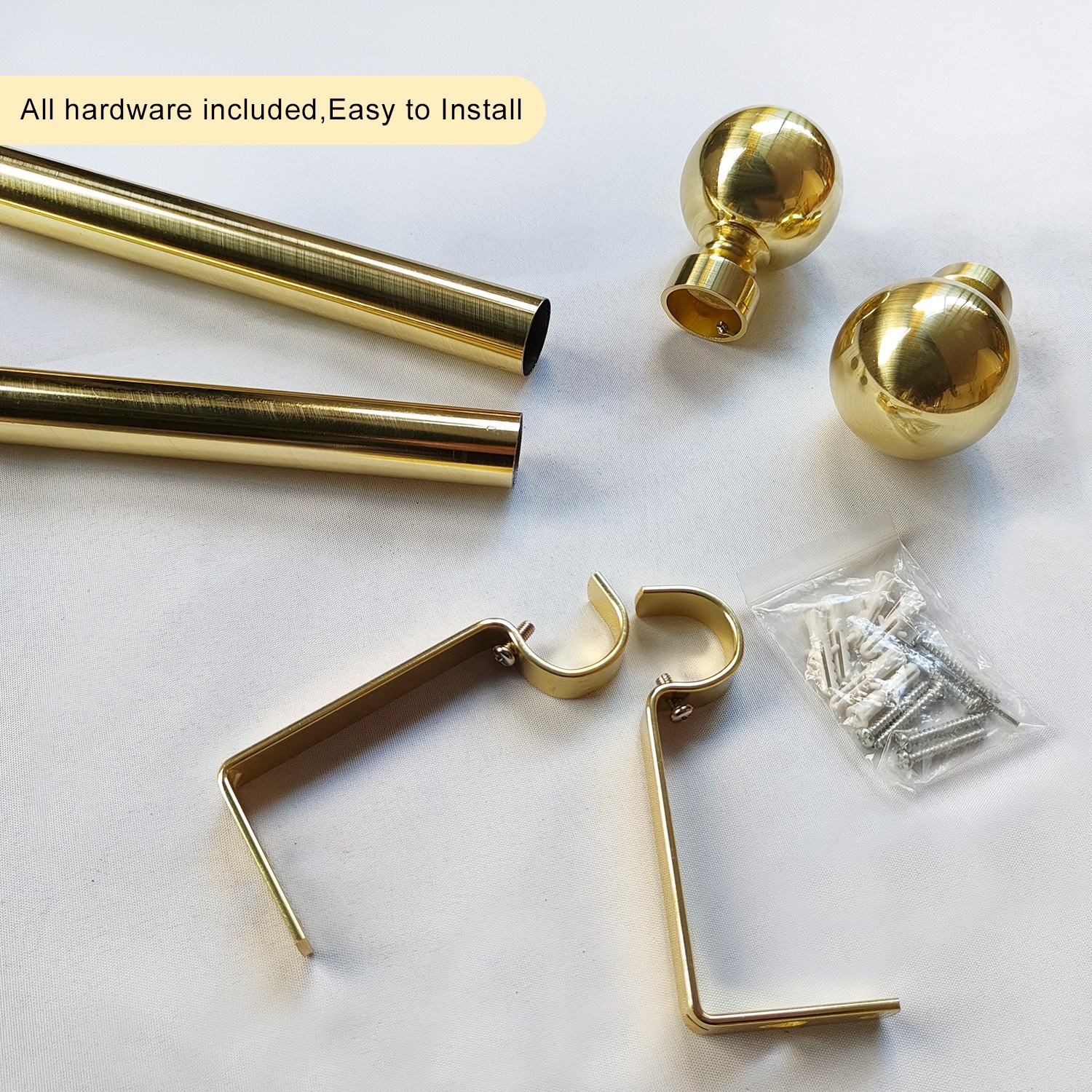 Modern Style Extendable Double Curtain Rod Set Wholesale Metal Drapery Rods with Accessories for Decorative Purposes