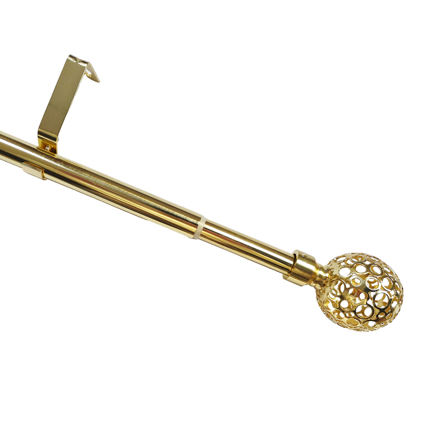 Modern Double Adjustable Gold Metal Expanded Curtain Rod Set Home Decor Drapery Poles and Tracks with Accessories