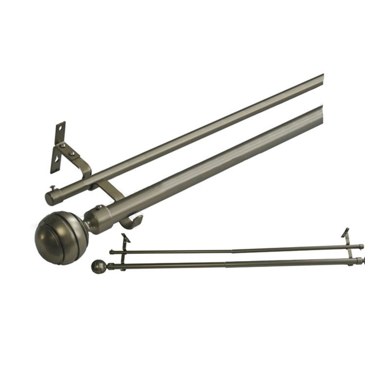 Factory Direct Metal Curtain Rods with Finials Sets Economical Pole and Accessories