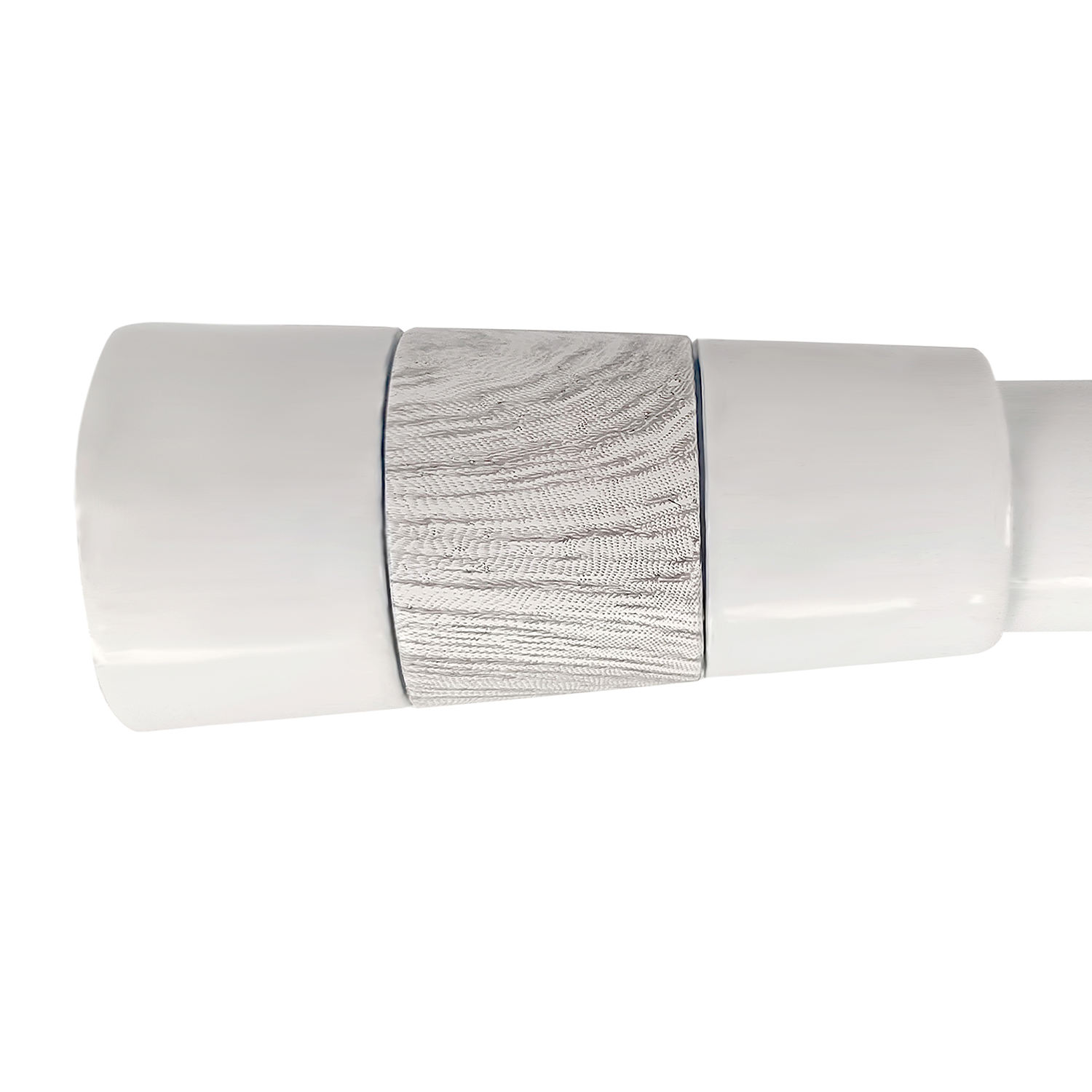 Smartop Simple Design White Wood Decorative Curtain Pole Curtain Rod Set