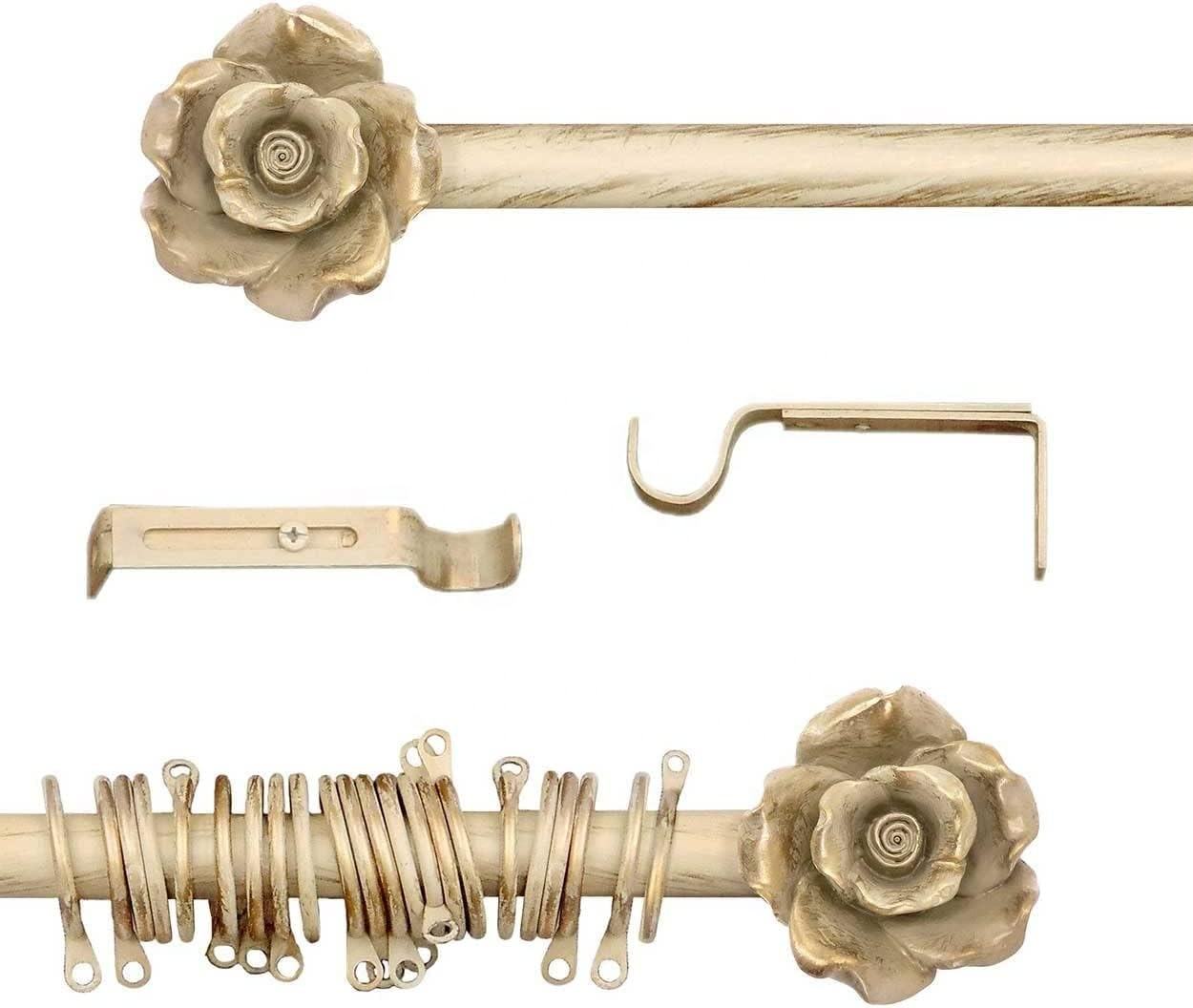 Smartop Hot Sale Modern Design Metal Window Curtain Rod with Decorated Hardware Curtain Pole Head Finial for Windows