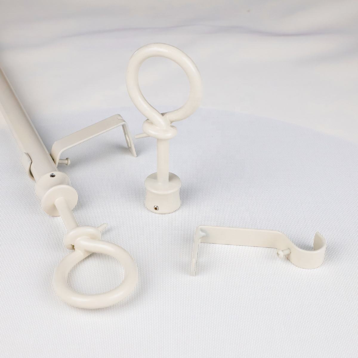 Best Selling Modern Design Silver Painting Customized Metal Curtain Rod Pole Set Factory's Curtain Poles Tracks Accessories