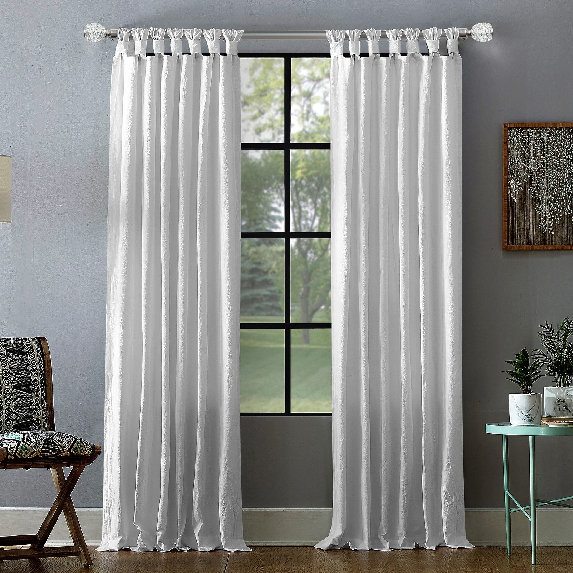 Luxury Modern Design Silver Customized Metal Drapery Rod Set Crystal Curtain Pole Custom Painting Luxury Customized Curtain Pole