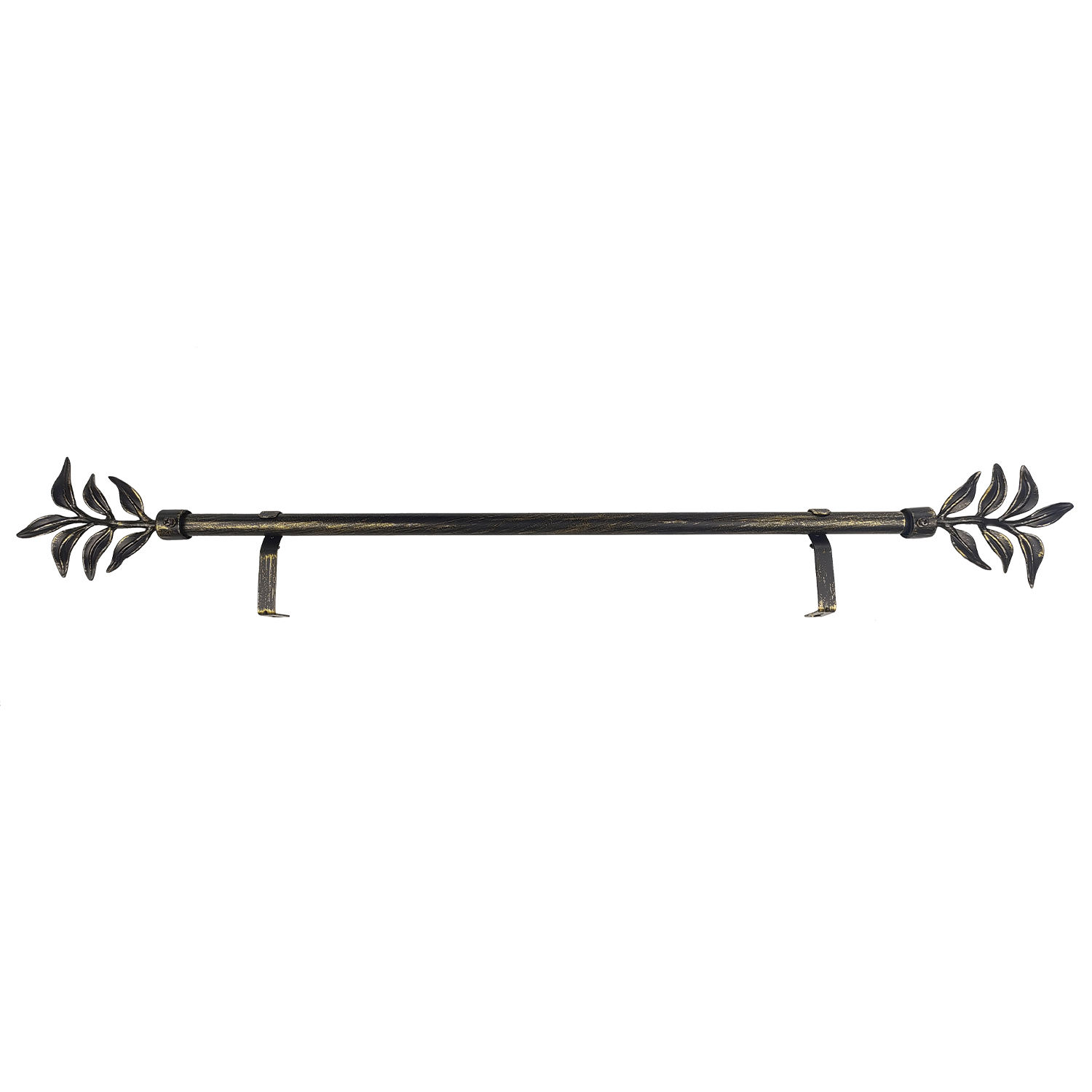 Smartop Metal Modern Curtain Rod Set Black Gold Customizable Length Eco-friendly ISO9001 Certified Leaf Shape for Home