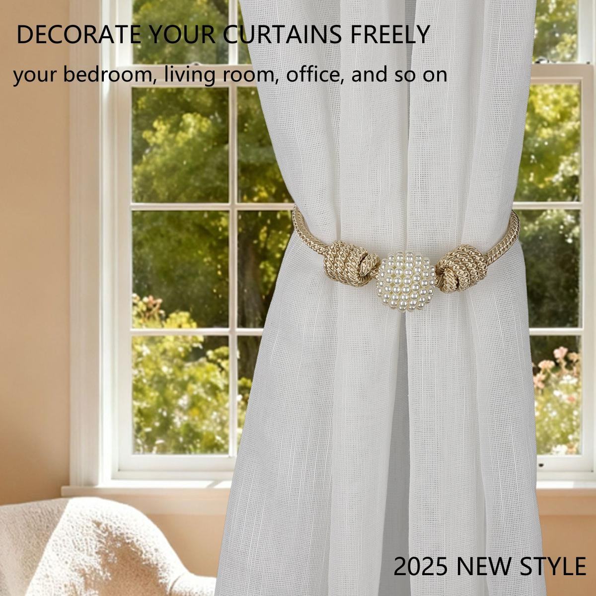 New Design Luxury Pearl Magnetic Curtain Tiebacks Curtain Accessories Pearl Magnetic Curtain Clip Curtain Holders Tieback