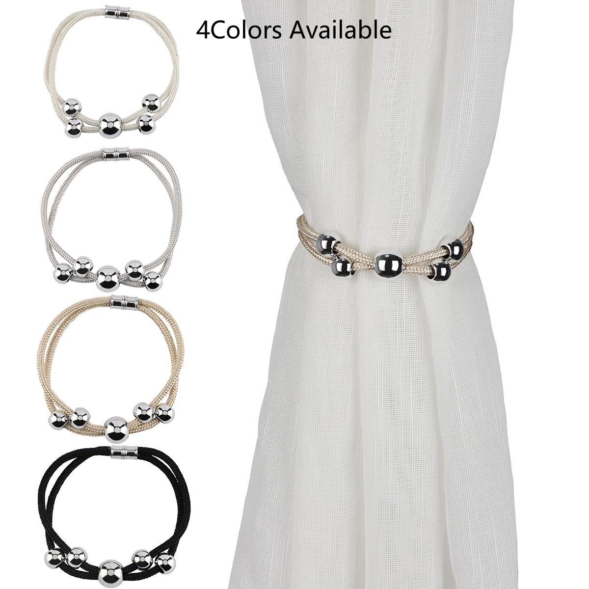 Wholesale New Design Magnetic Curtain Tiebacks Magnetic Curtain Accessories Pompom Tieback Holder for Home