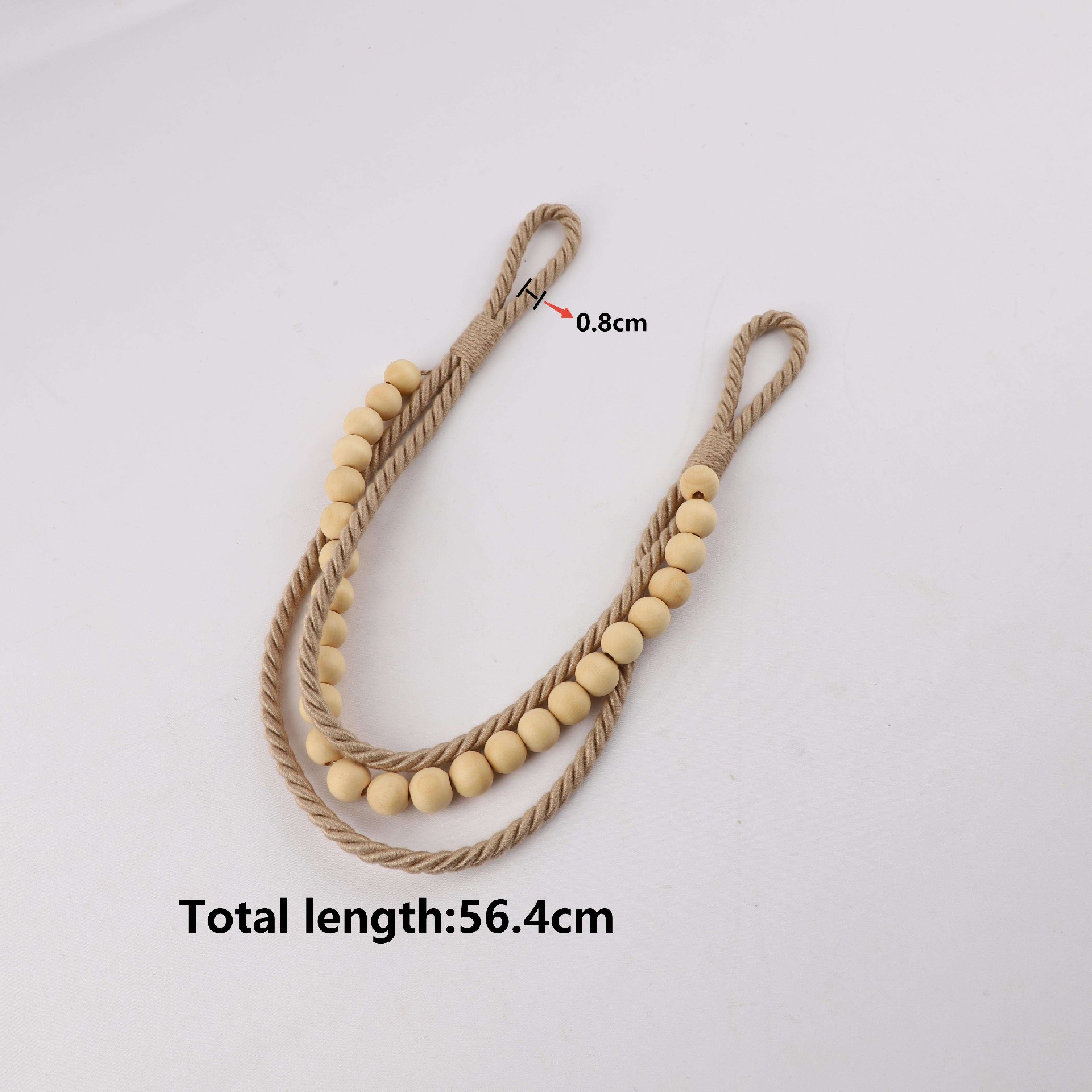 Multi-layer Boho Decor Accessories Farmhouse Rustic Wood Bead Garland Curtain Tiebacks Natural Wooden Tie Backs