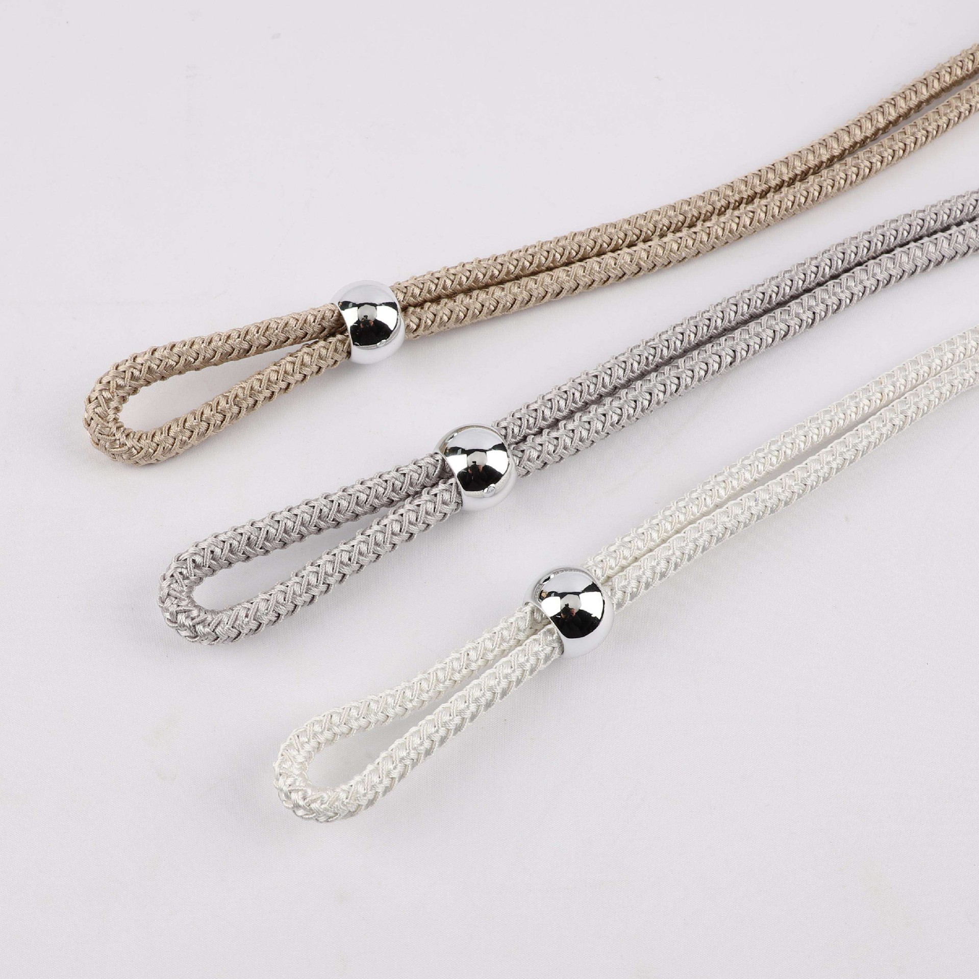 Modern Design No-drill Curtain Tiebacks Pull-style Crystal Buckle Tie Rope Plastic Curtain Tieback Accessories Holder Wholesale