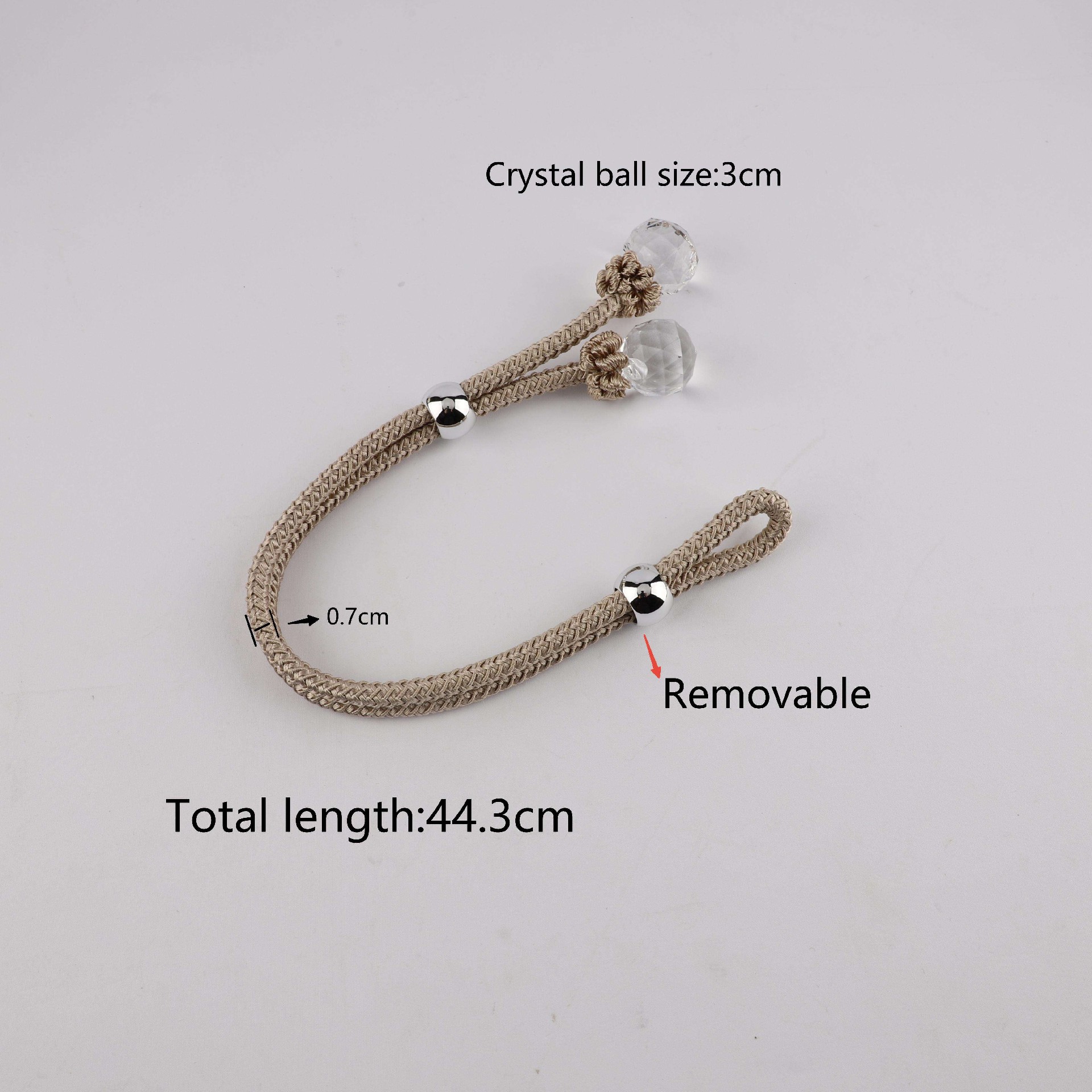 Modern Design No-drill Curtain Tiebacks Pull-style Crystal Buckle Tie Rope Plastic Curtain Tieback Accessories Holder Wholesale