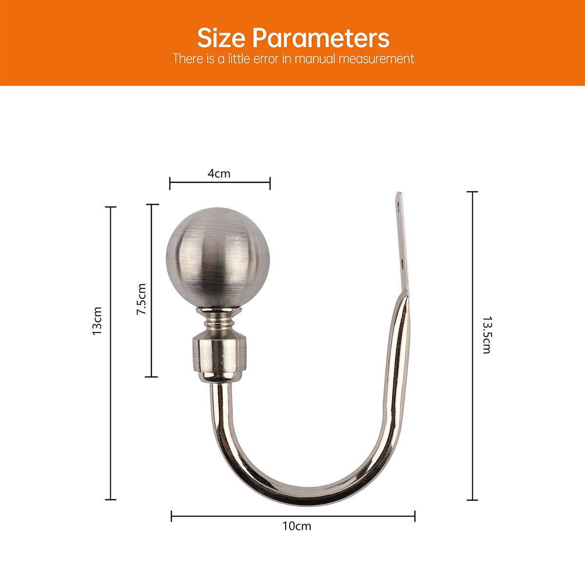 Decor Window Curtain Hold Backs Single Silver Tiebacks Metal Drapery Hooks Heavy Duty Eco-friendly Modern Design Curtain Holder