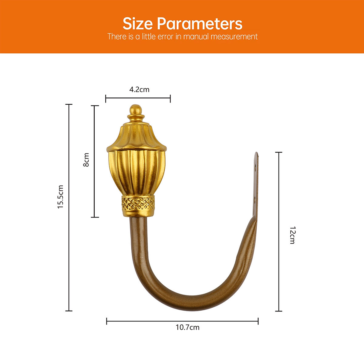 Modern Decor Window Curtain Hold Backs Pair Gold Curtain Tiebacks Metal Drapery Hooks Heavy Duty Curtain Holder