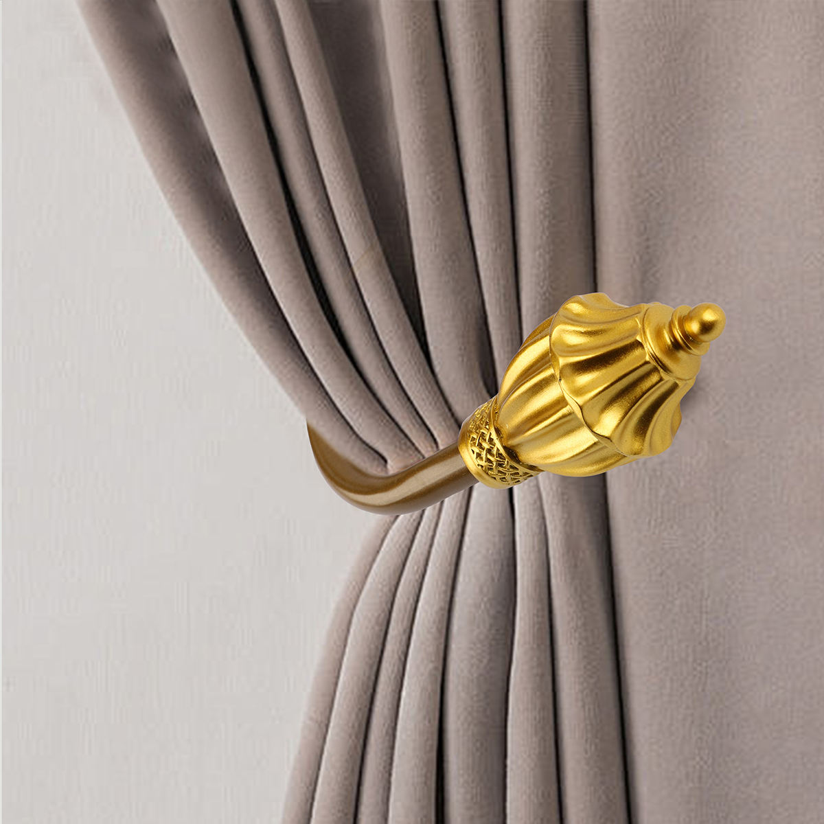 Modern Decor Window Curtain Hold Backs Pair Gold Curtain Tiebacks Metal Drapery Hooks Heavy Duty Curtain Holder