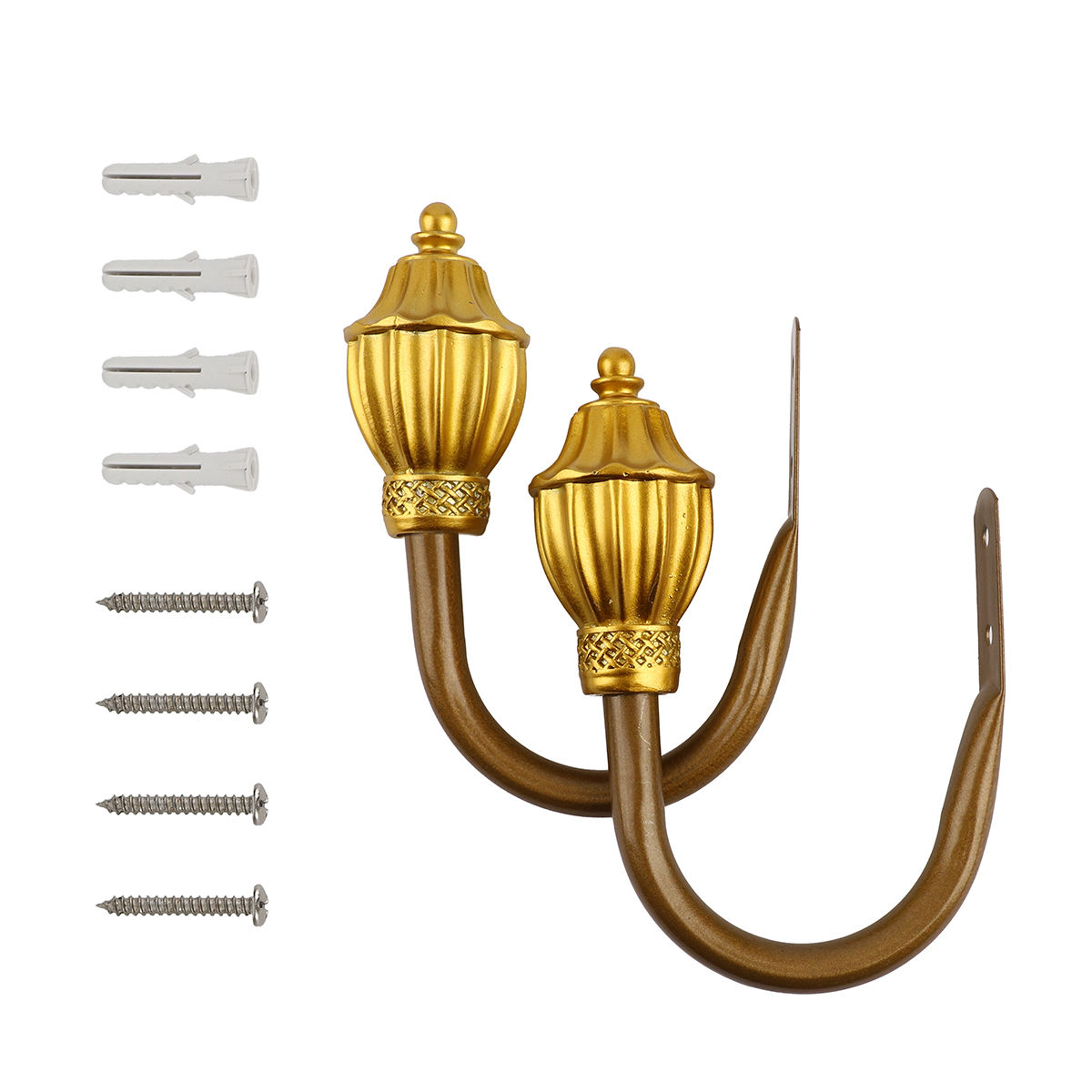 Modern Decor Window Curtain Hold Backs Pair Gold Curtain Tiebacks Metal Drapery Hooks Heavy Duty Curtain Holder