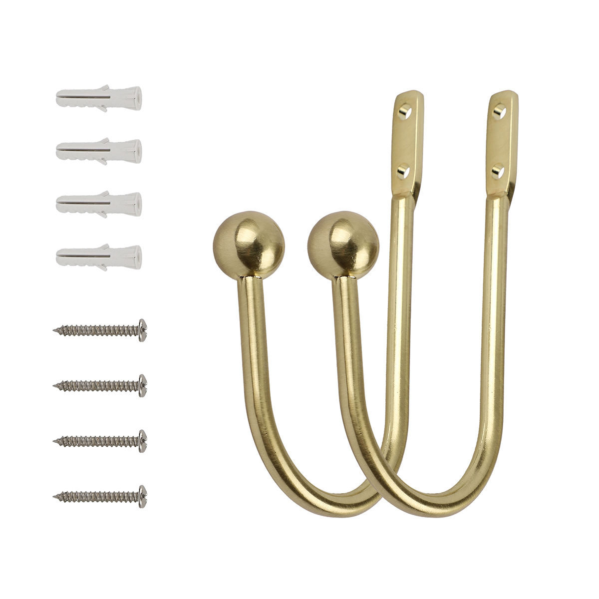 U Shaped Eco-friendly Aluminum Alloy Curtain Hold Backs Large Stylish Tieback European Wall Hook Buckle Tassel Arm Hook Loop