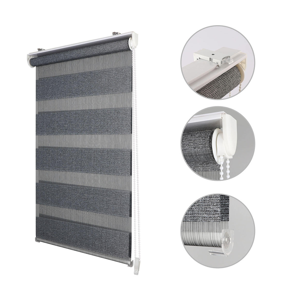 Wholesale Double Layer Customizable High Quality Blinds Shades Shutters Zebra Persiana Blackout Roller Blind for Home Window