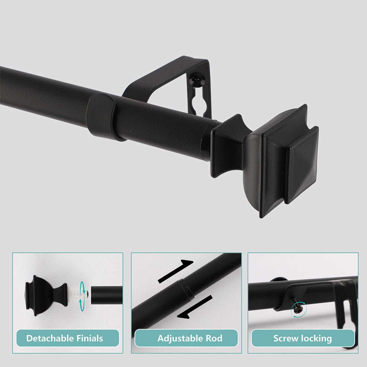 Hot Sale Modern Curtain Rod Accessories Durable 28mm Adjustable Drapery Resin Curtain Rod With Ball Finals