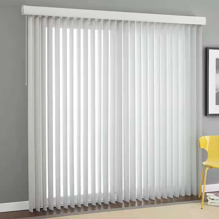 Custom Vertical Window Blinds Fashion Built-In High Window Curtains Cheap Plain Technique Installation