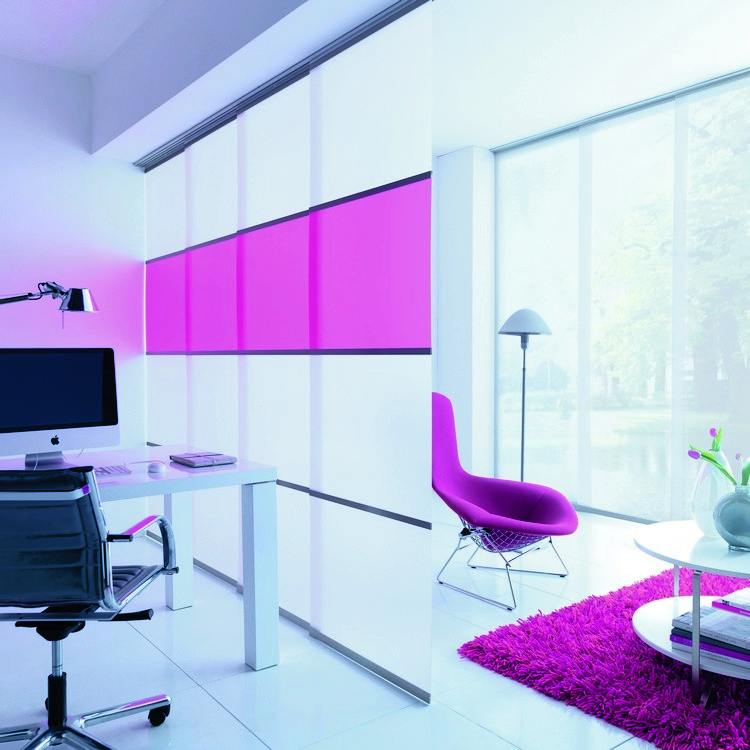 Modern Vertical Pattern Fabric Home Decor Curtains Panel Blinds Factory Direct for Room Divider Panel Track Blinds Plain