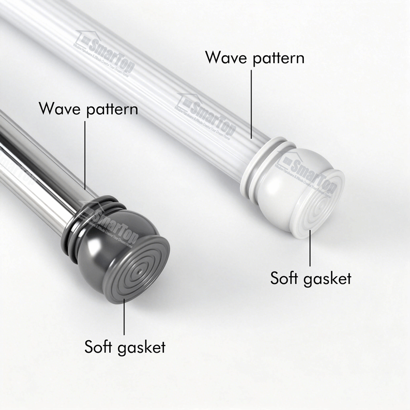 SMARTOP Hot Sale Extendable Eco-Friendly Metal Shower Curtain Rod & Poles Set with Pillar Shape for Bathroom