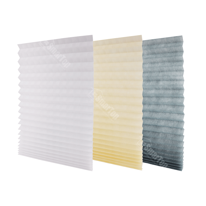 Modern Design Horizontal Pleated Blinds Non-woven Fabric Semi Full Shading Anti UV Soundproof No Drilling for French Windows