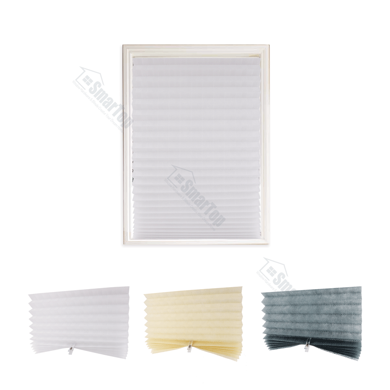 Modern Design Horizontal Pleated Blinds Non-woven Fabric Semi Full Shading Anti UV Soundproof No Drilling for French Windows