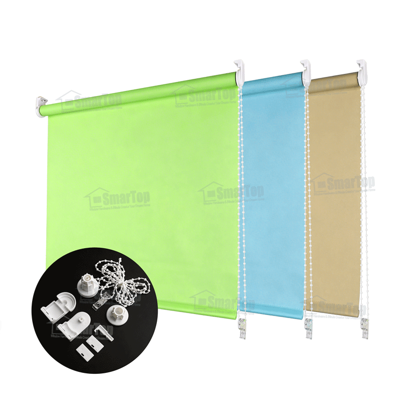 New Custom Color Size Manual Sunscreen Shade Roller Blinds Roll Curtain Window Spring Blinds New Trends Fabric for Roller Blinds