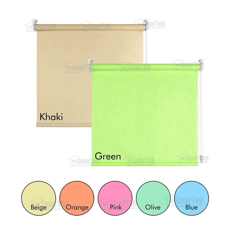 New Custom Color Size Manual Sunscreen Shade Roller Blinds Roll Curtain Window Spring Blinds New Trends Fabric for Roller Blinds