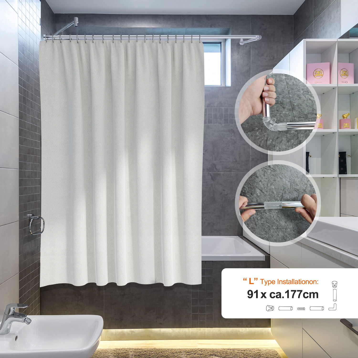 Adjustable SMARTOP Shower Curtain Poles Pillar Shape Eco-Friendly Stainless Steel Factory Direct Sale OEM Customized