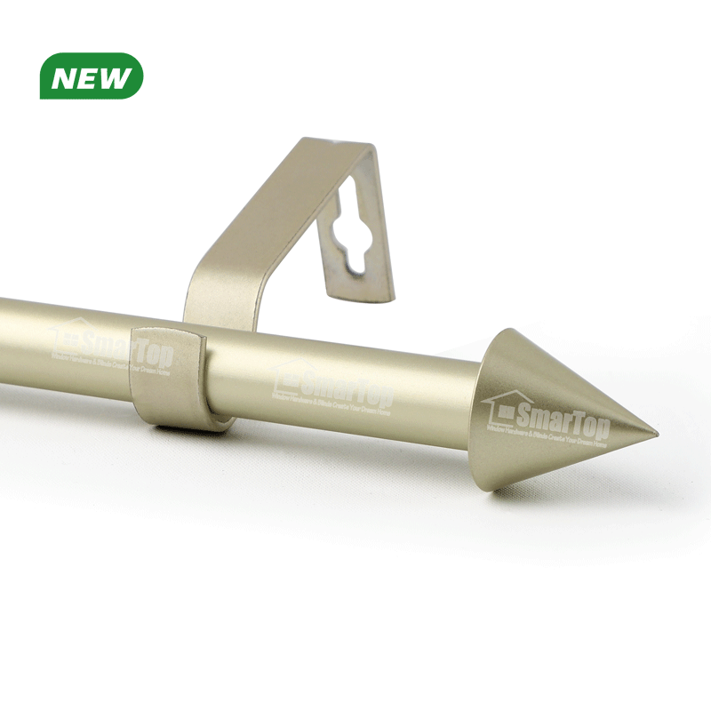 New SMARTOP Modern Extendable Aluminum Alloy Eco-friendly Contemporary Design Curtain Rod Set with Finials and Accessories