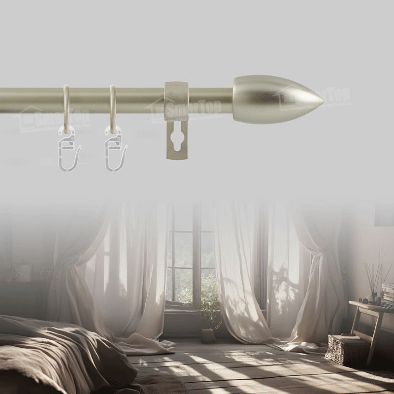 Hot Selling Eco-friendly Modern Extendable Stainless Steel Customizable Curtain Rod Accessories Poles