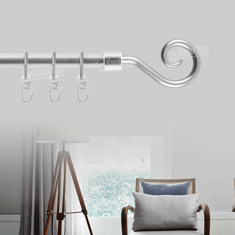 Free Sample Modern Aluminum Alloy Extendable Eco-friendly Curtain Rod Set with Finials Accessories for Windows