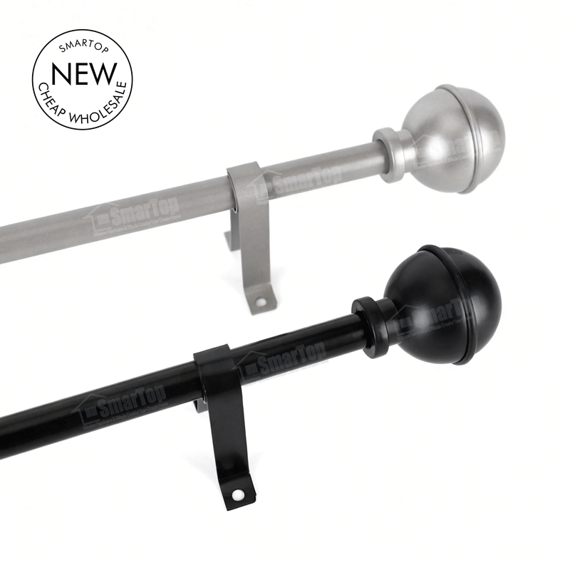 New Design Extendable Curtain Rod and Finials Curtain Rods Sets Poles Adjustable Heavy Duty Curtain Rods and Rails for Windows