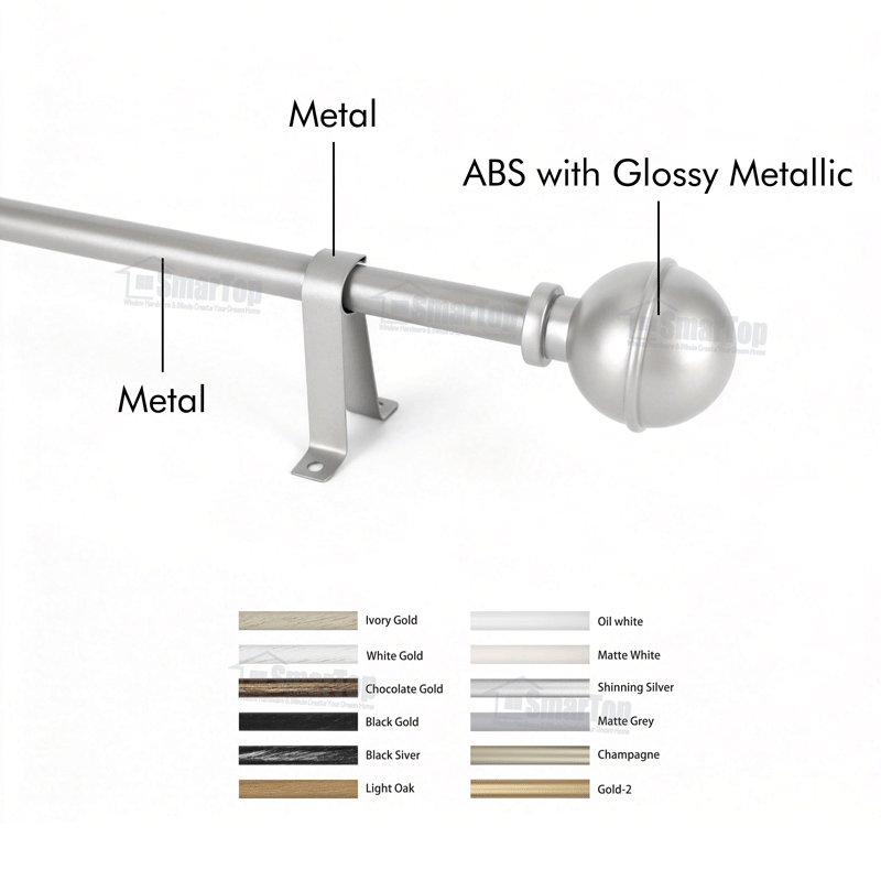 New Design Extendable Curtain Rod and Finials Curtain Rods Sets Poles Adjustable Heavy Duty Curtain Rods and Rails for Windows