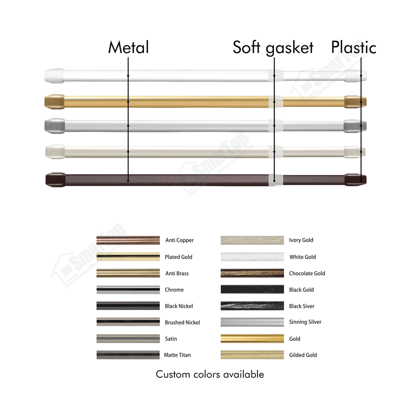 New Free Sample High Quality Adjustable Curtain Rod Cafe Extendable Curtain Rod Pole Set Wholesale for Home