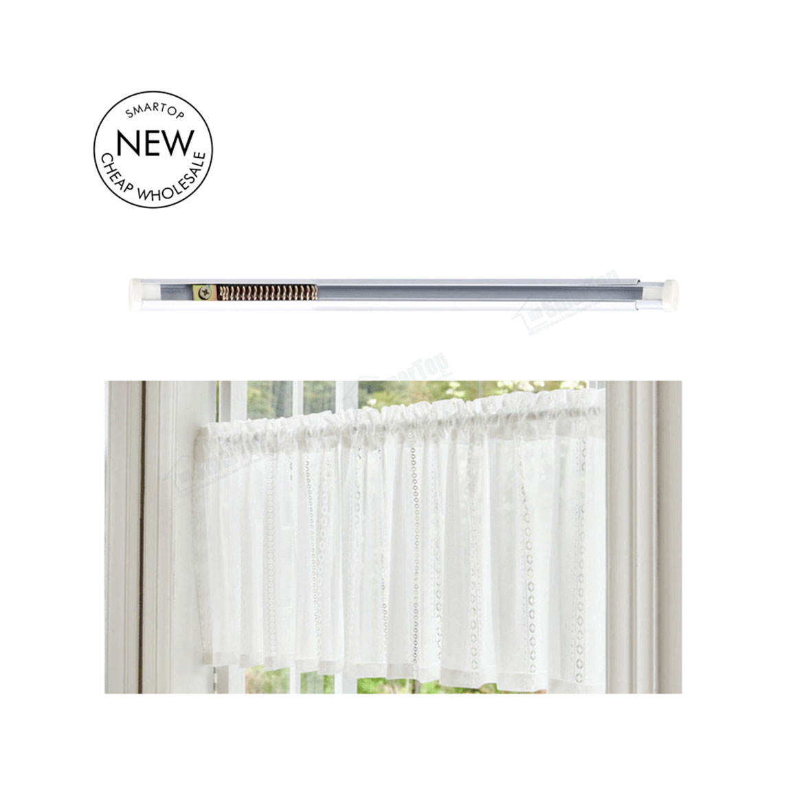 Factory New Design Oval Spring Tension Adjustable Curtain Rod Extendable Curtain Rods Sets Poles Wholesale High Quality