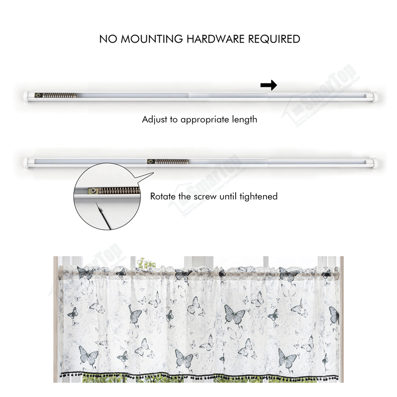 Factory New Design Oval Spring Tension Adjustable Curtain Rod Extendable Curtain Rods Sets Poles Wholesale High Quality