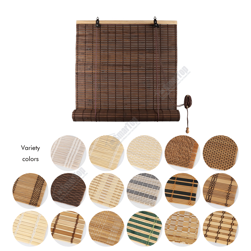 Classic Style Bamboo Roll up Blinds Reed Shades / Bamboo Mat Roller Blinds,Customized Waterproof Bamboo Blinds