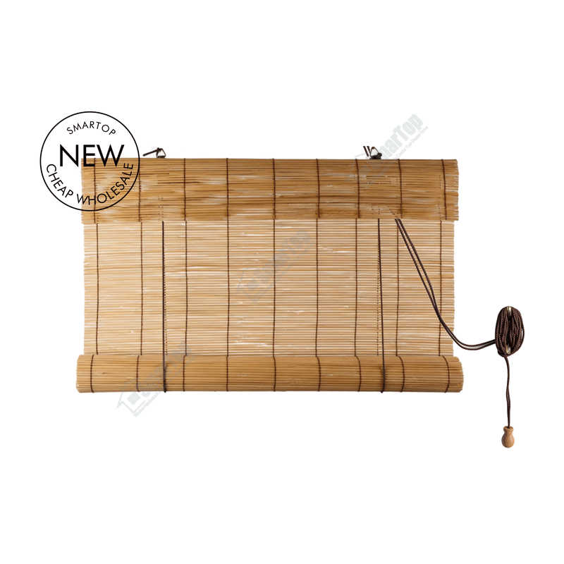 Privacy Shade Blackout Automatic Factory Direct Natural Roll up Cordless Bamboo Roller Blinds for Bedroom Sliding Windows