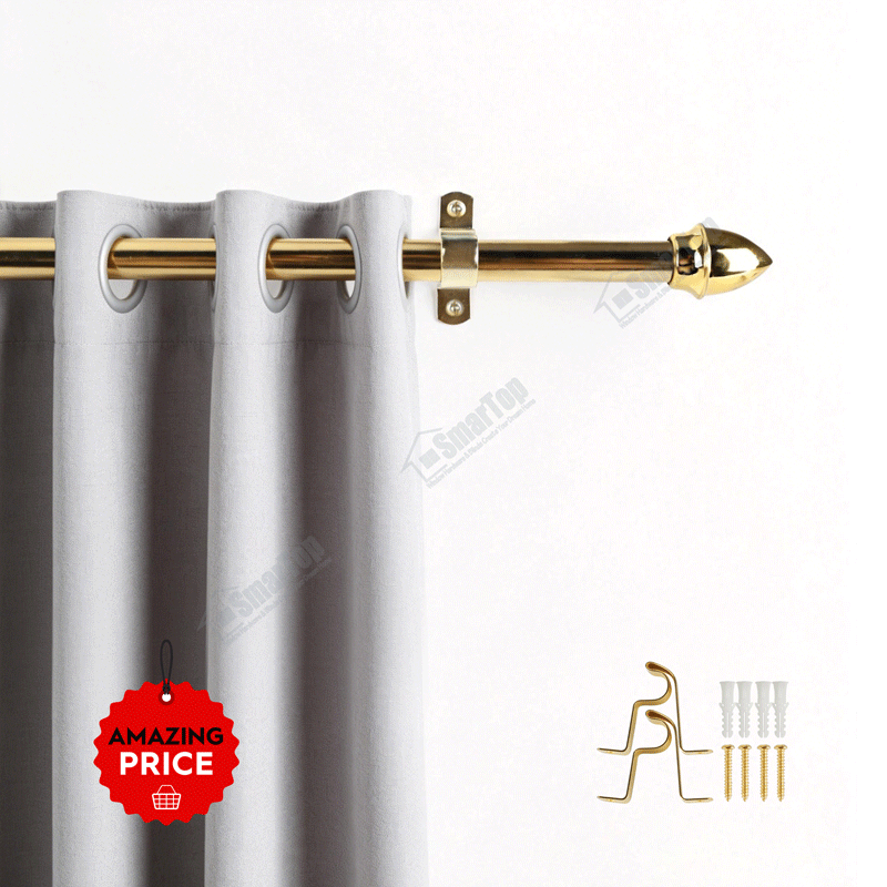 Free Sample Wholesale Spring Tension Aluminum Single Modern Eco-friendly Long Service Life Cafe Curtain Rod Flexible Accessories