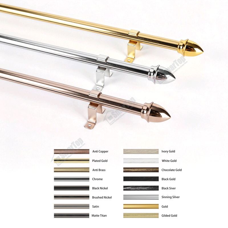 Free Sample Wholesale Spring Tension Aluminum Single Modern Eco-friendly Long Service Life Cafe Curtain Rod Flexible Accessories