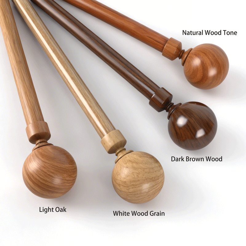 Factory Wooden Curtain Pole Curtain Rod and Finials Sets Elegant Decorative Curtain Rods Curtain Pole Set for Home Decor