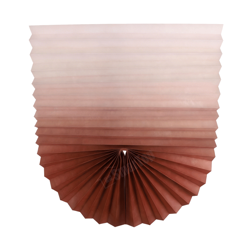 Modern Gradient Color Pleated Blinds Ombre Window Shades for Home Living Room Decorative Light Filtering Cordless Pleated Blinds