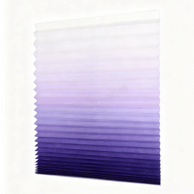 Modern Gradient Color Pleated Blinds Ombre Window Shades for Home Living Room Decorative Light Filtering Cordless Pleated Blinds