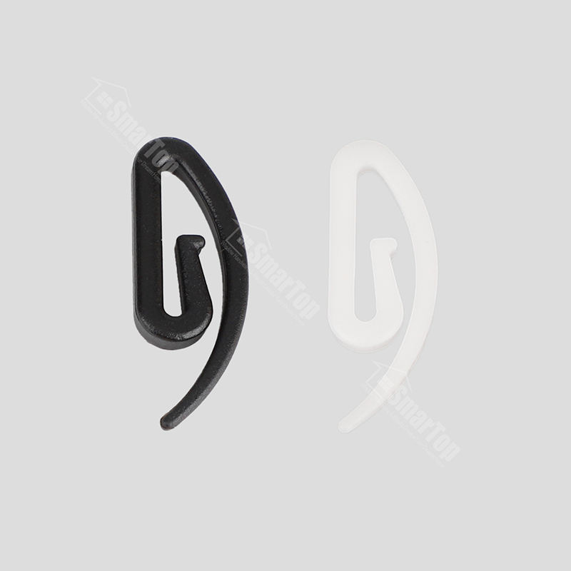 Custom Package Free Samples Black & White Pom Curtain Hook S Fold Window Tracks No Drilling Accessories Plastic Material