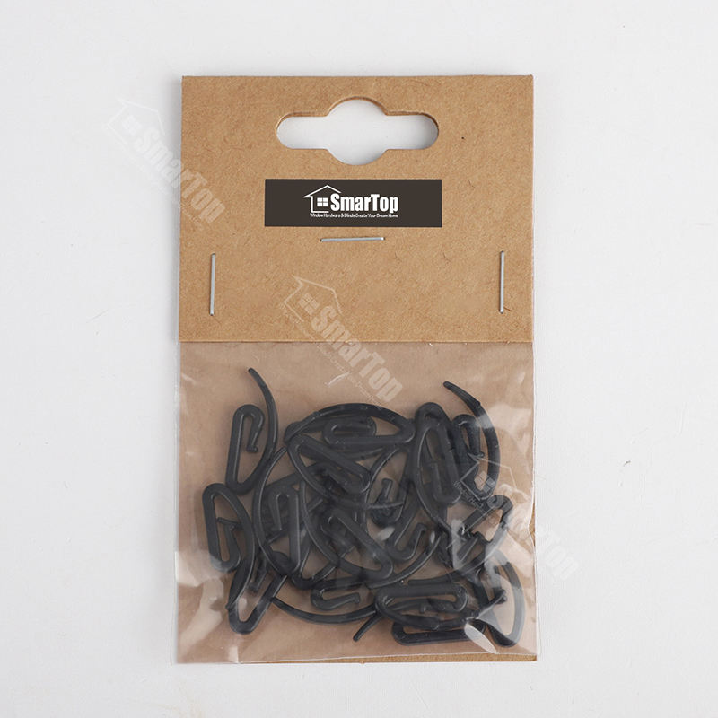Custom Package Free Samples Black & White Pom Curtain Hook S Fold Window Tracks No Drilling Accessories Plastic Material