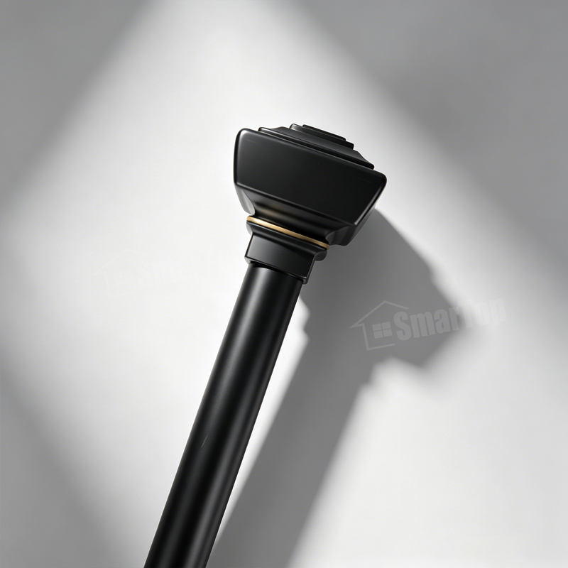 Matte Black Curtain Rod Set Modern Metal Drapery Pole for Windows, Decorative Black Hardware for Home Office, Wholesale Supplier